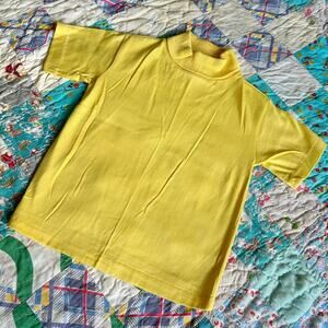 Vintage Kids 60s Yellow Mod Short Sleeve Turtleneck Top 6